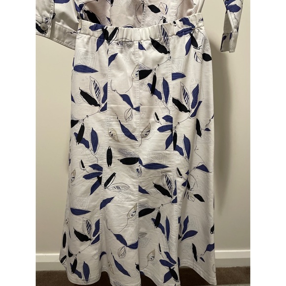 BLACK PEPPER- White leaf print jacket and skirt set - Picture 6 of 9